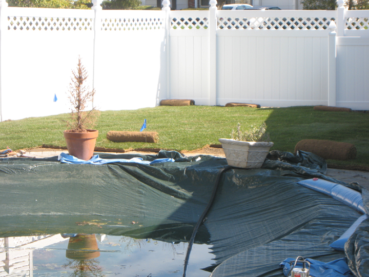 grading yard for pool